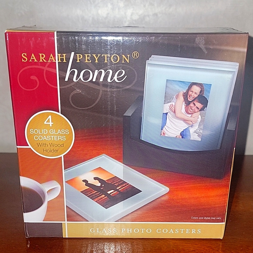Home Glass Photo Coasters - Set of 4